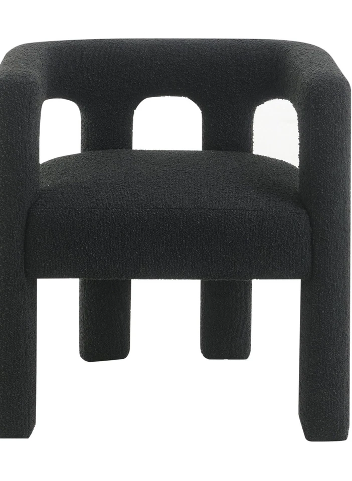 Silla de comedor Abbyson Living Perimeter Boucle, negra Foto 3 de 4