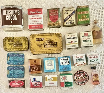 Lot Of 23 Empty Vintage Tobacco Tins And Spice Cans - RARE