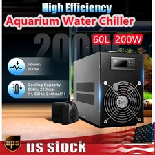 60L Aquarium Chiller Hydroponic Water Chiller 200W 52 Gal Fish Tank Cooler Equip