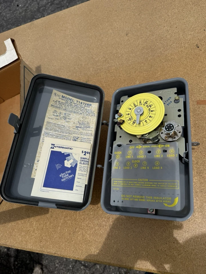 Intermatic T1472BR, 208-277 V, 24-Hour Mechanical Time Switch W/ Skipper NOS - Image 3 of 4