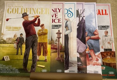 James Bond 007 - Adam Stothard - complete set 6 Poster Prints (3/55) RARE