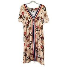 ANTHROPOLOGIE Farm Rio Mermaid Midi Dress Size Small Whimsical Novelty Print