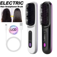 Portable Hair Straightener Brush Antiscald Hair Cordless Hair Straightener Brush