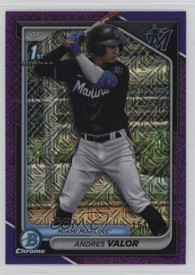 2024 Bowman Chrome Prospects Mega Box Purple Mojo Refractor Andres Valor 11e1