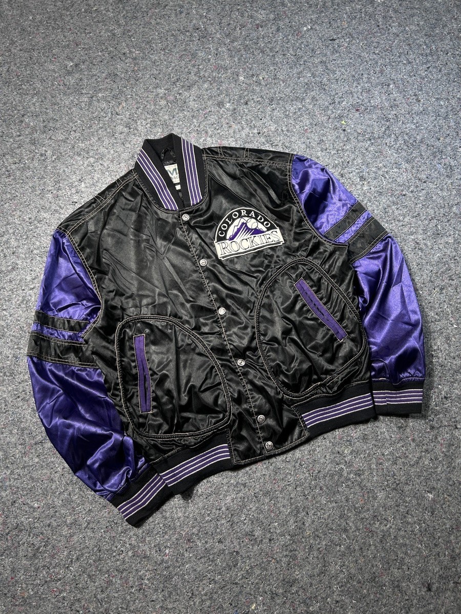 Rare!Vintage Colorado Rockies Nylon Mirage Baseball Varsity Snap