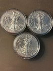 3 Coin 2015 American Silver Eagle Lot BU 1 oz .999 Silver ASE $1 Coins w/capsule — photo 1