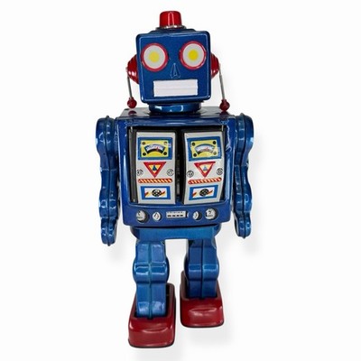 Schylling Millenium 2000 Battery Operated Robot Blue Untested Sold AS IS