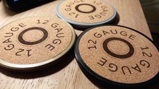 Deluxe Shotgun / Clay Pigeon-themed Cork Drinks Coasters