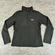 Patagonia Sweater Womens Small Black Micro D Fleece 1/4 Zip Pullover Gorpcore