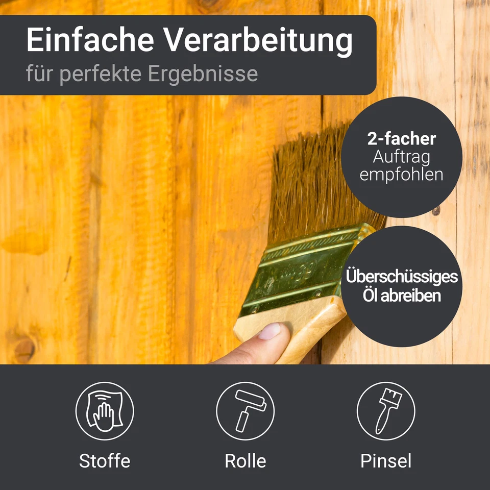 Holzöl Leinöl Holzschutzöl Farblos für Innen Außen Holz Pflegeöl Holzmöbel - Bild 3 von 4