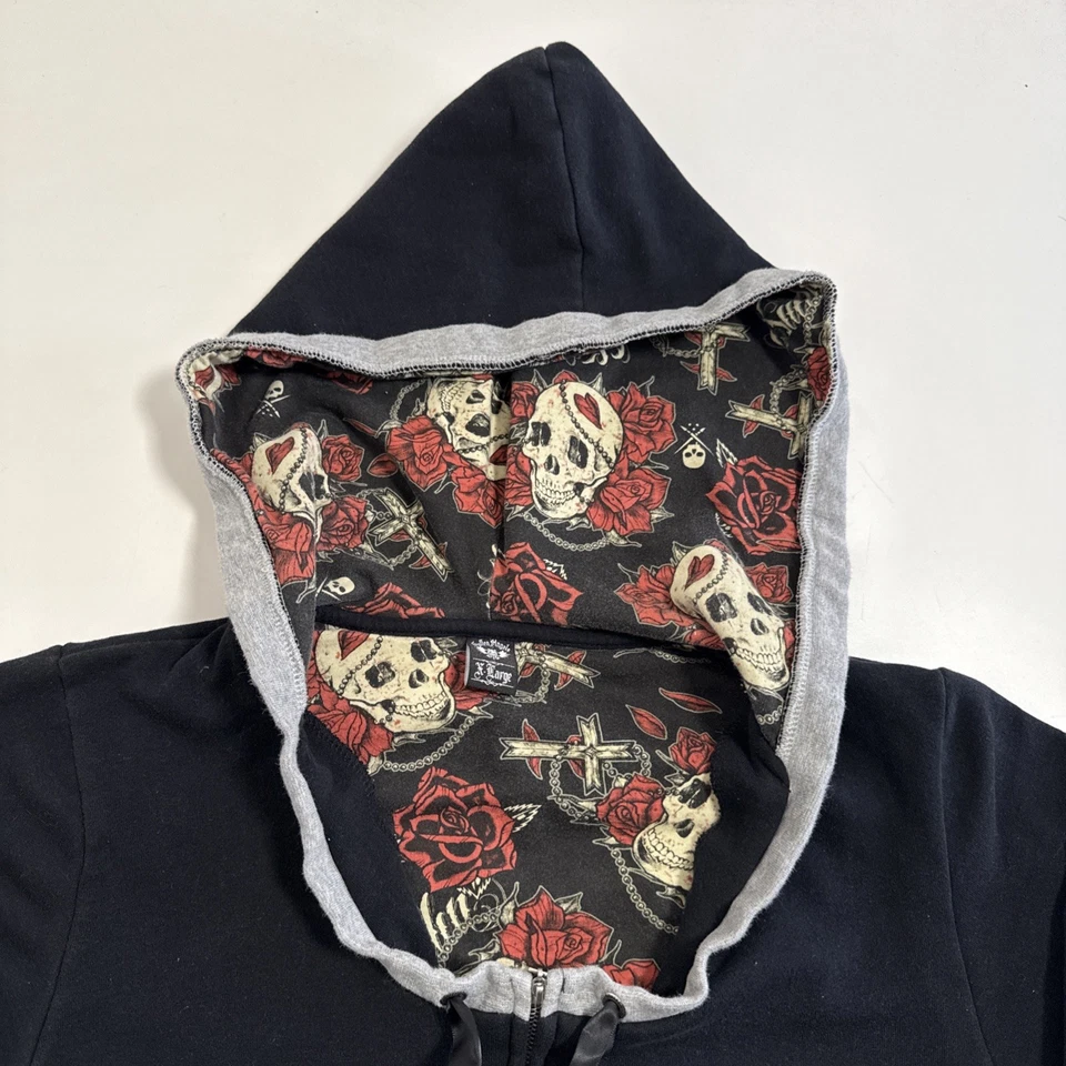 Sullen Angels Hoodie Sweatshirt Women’s Size XL Black Gray Full Zip Y2K - Image 3 of 4