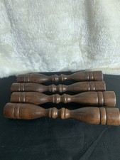 Vintage Brown Wooden Spindle Turned Coffee Table Legs 4