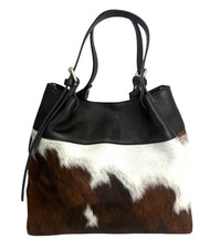 Borsa Frida in Vera Pelle Cavallino Mucca Cow Mano E Tracolla Made in Italy