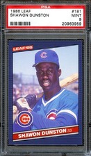 1986 LEAF SHAWON DUNSTON #181 CUBS RC PSA 9