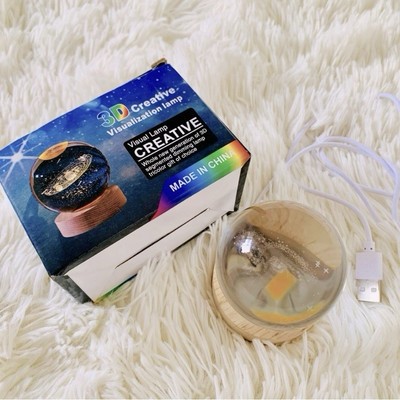 3D Creative Visualization Lamp With Galaxy inside. 3 * 2.5 * 2.5 inches. New. 