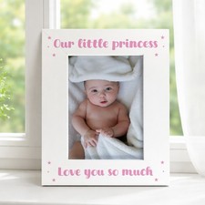 Baby Girl Photo Frame Our Little Princess Nursery Photo Frame Baby Girl Gift
