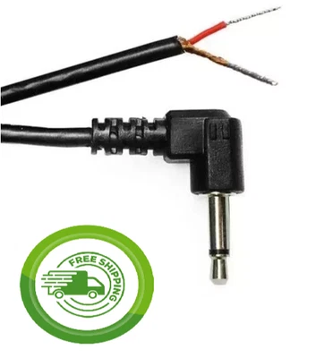 PHILMORE 6 Foot 3.5mm 1/8" Mono Right Angle Male Mini Plug to Bare Wires - FREE SHIPPING!