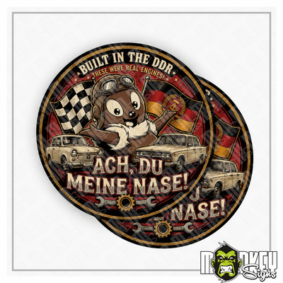 2er Set DDR Oldschool Aufkleber Ach Du Meine Nase Ostalgie Kult Ostdeutschland