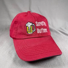 Scruffy Duffers Hat Mens Adjustable Red Beer Golfer Golf