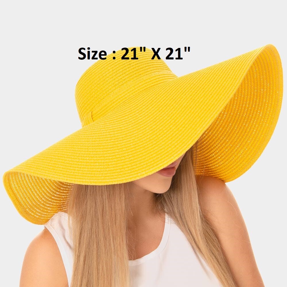 Hot Diva Summer Canary (Yellow) Oversized ? Hat, Wide Brim Beach Hat, Floppy 71Kfg02c0YS._AC_SY350_QL65_.jpg main image 4