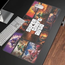 Super Theft Auto ( Grand Theft Auto + Super Mario ) mashup Mat Gaming Mousepad