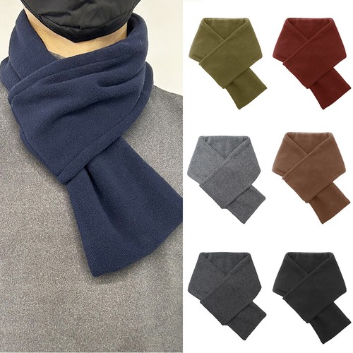 Plush Velvet Cross Neckerchief Men Lamb Fleece Neck Scarf Solid Color Soft DIY ➳