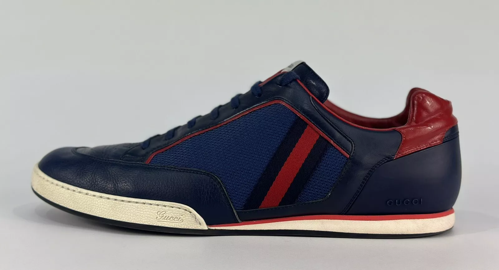 Baskets Gucci Rosso cuir bleu 256649 taille EU 47 US 13,5 UK 13