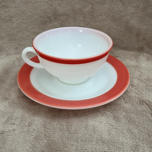 VINTAGE Pyrex Flamingo PINK Cup & Saucer~8 Available~ Decor Or Use~Near MINT!