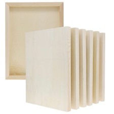 6 Pack Unfinished 9x12 Wooden Canvas Boards for Painting Crafts Blank Deep Cr...