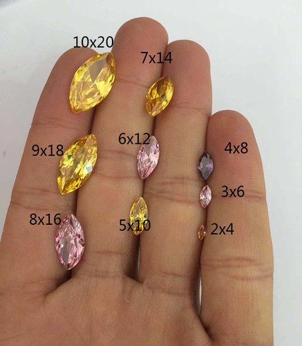 100 piezas gemas de circonia cúbica marquesa amarilla dorada AAAAA sueltas de 1,5x3 ~ 10x20 mm - Imagen 2 de 5