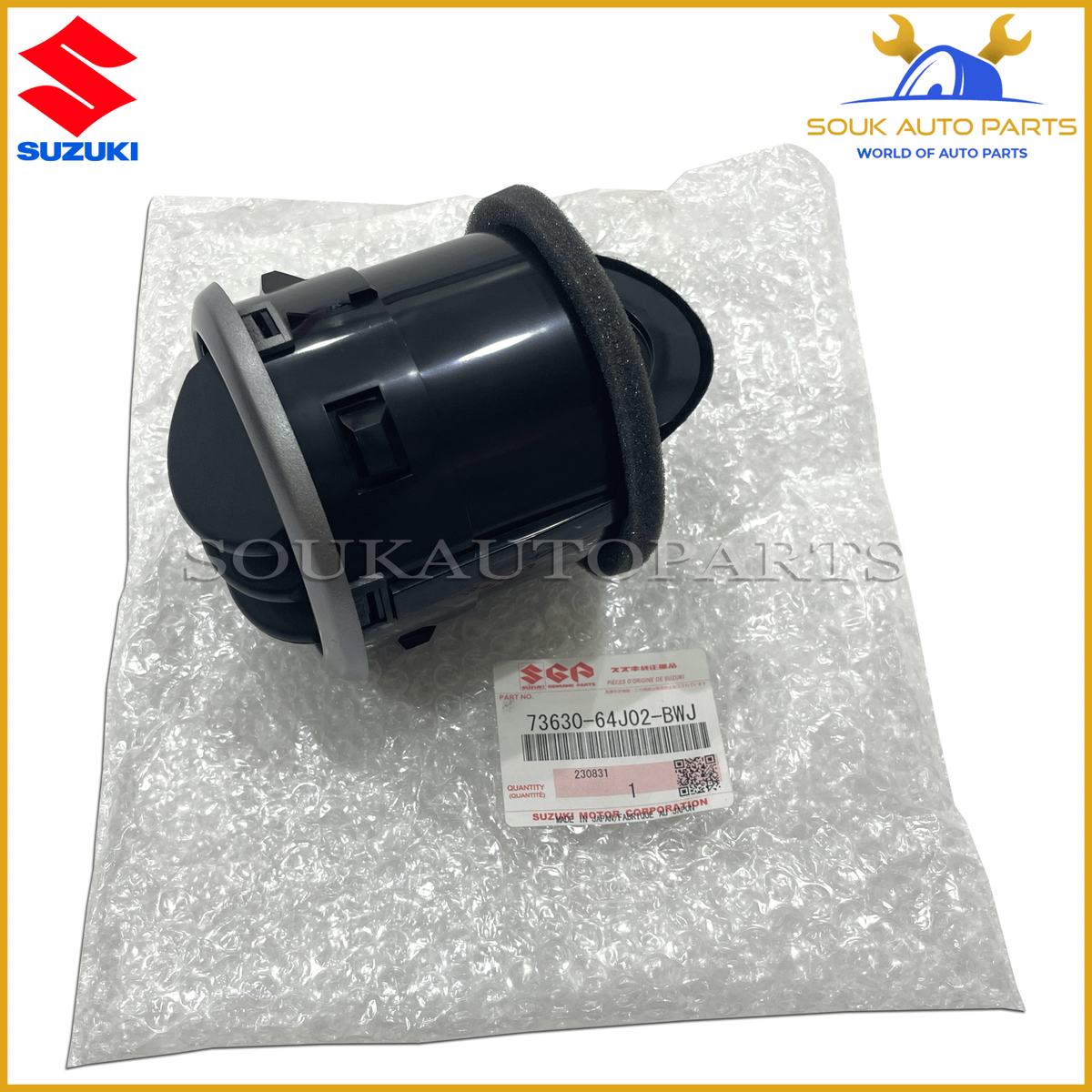 73630-64J02-BWJ Genuine Suzuki LOUVER, SIDE VENT (BLACK/GRAY 73630-64J02-BWJ Genuine Suzuki LOUVER, SIDE VENT (BLACK/GRAY
