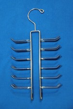 Steel Neck Tie Hanger for Closet Holds 24 Ties Blue Rubber Tips Swivel Hook