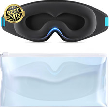 3D Sleep Mask Blackout Eye Mask for Men & Women Lash Extension Friendly w/ Pouch