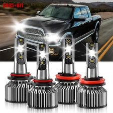 For Dodge Ram 1500 2009-2010 Car LED Headlight Bulbs Combo High/Low Beam 6500K