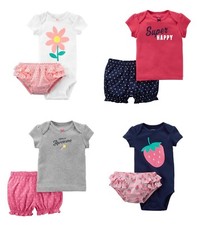 Carter's Baby Girls 2-Piece Bodysuit  Diaper Cover Set or Top  Short Set New