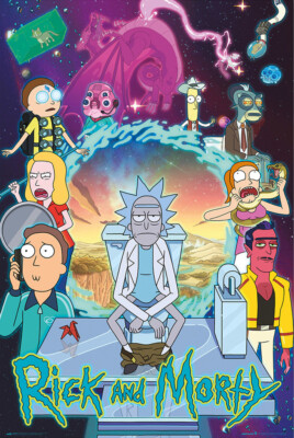 Rick And Morty Action Movie Poster – 91,5 X 61 Cm, Bunt, Papier, Ideal Für Zimmerdeko & Fan-Collection