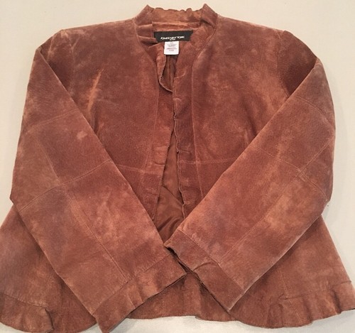 Women's PP Jones New York Brown Suede Jacket - Picture 10 of 12