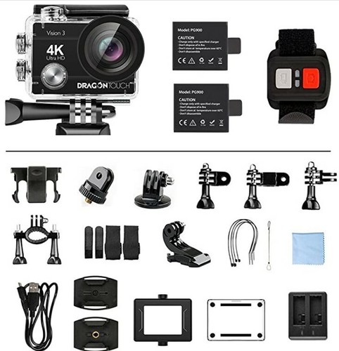 DRAGON TOUCH 4K ACTION CAMERA 16MP Vision 3 Underwater Waterproof 170°, NEW!!! - Picture 7 of 12
