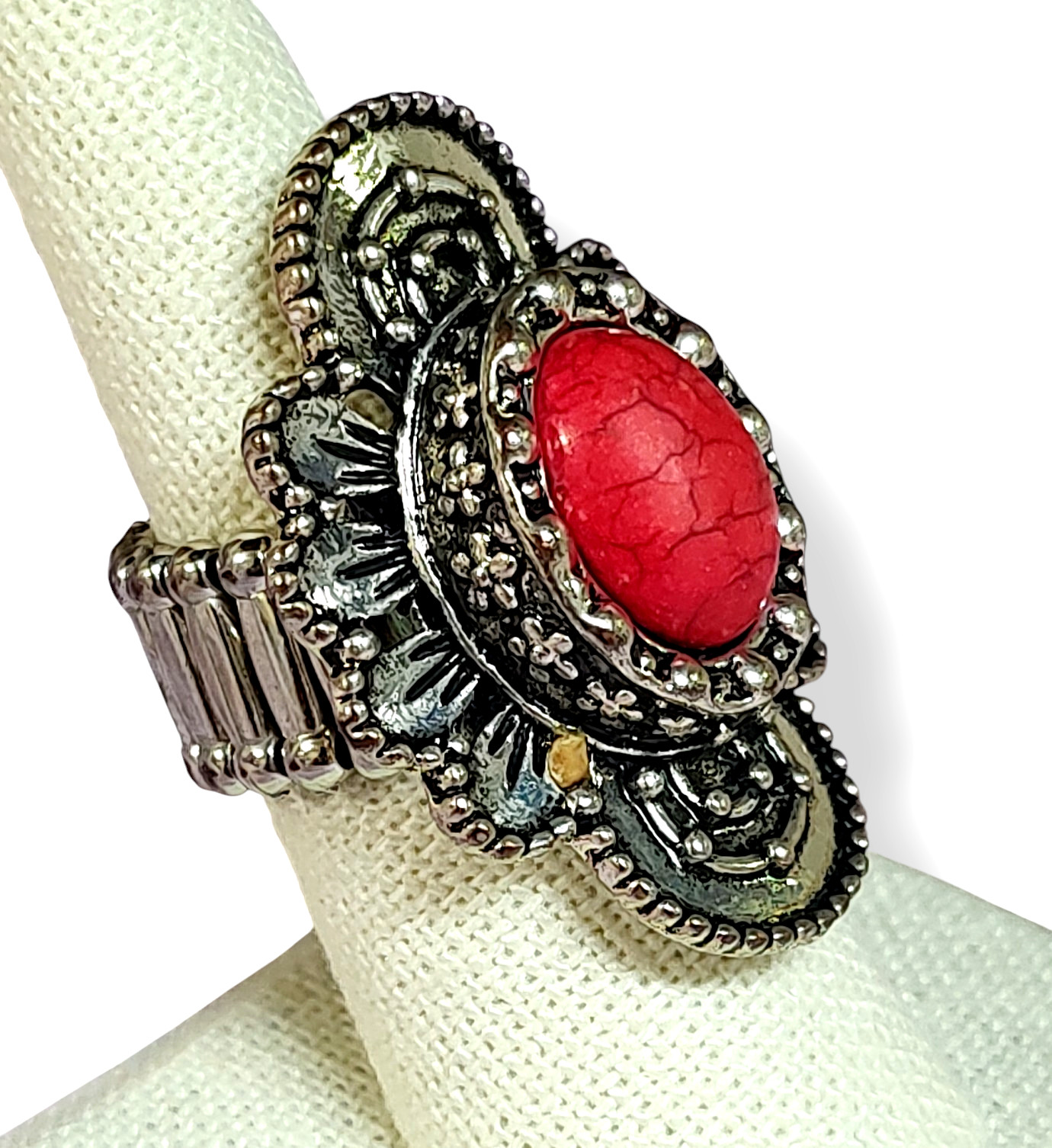 Adjustable Eastern Style Red Ring - image 3