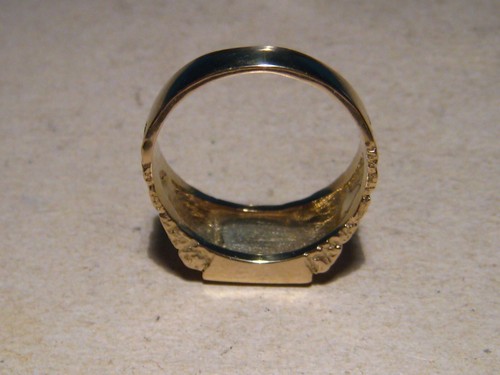 Men' s Opal Ring , Solid 14 k Gold , Nugget style , size 9 1/2 , Cobalt Blue - Picture 11 of 11