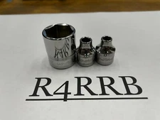 Snap-on Tools USA NEW 3pc 3/8" Drive Metric 6pt Shallow Chrome Socket Lot Set