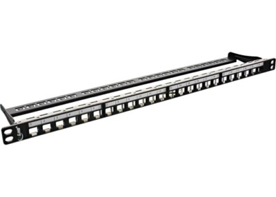 InLine 76824C Keystone Snap-in 24-Kanal Blanko-Patchpanel, 19'', 0,5 HE