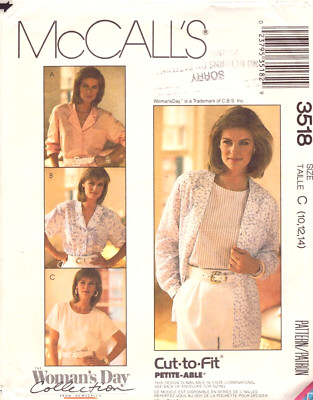 McCalls 2518 Pattern ~ Blouse-Patch Pocket-Notched Collar- 10-12