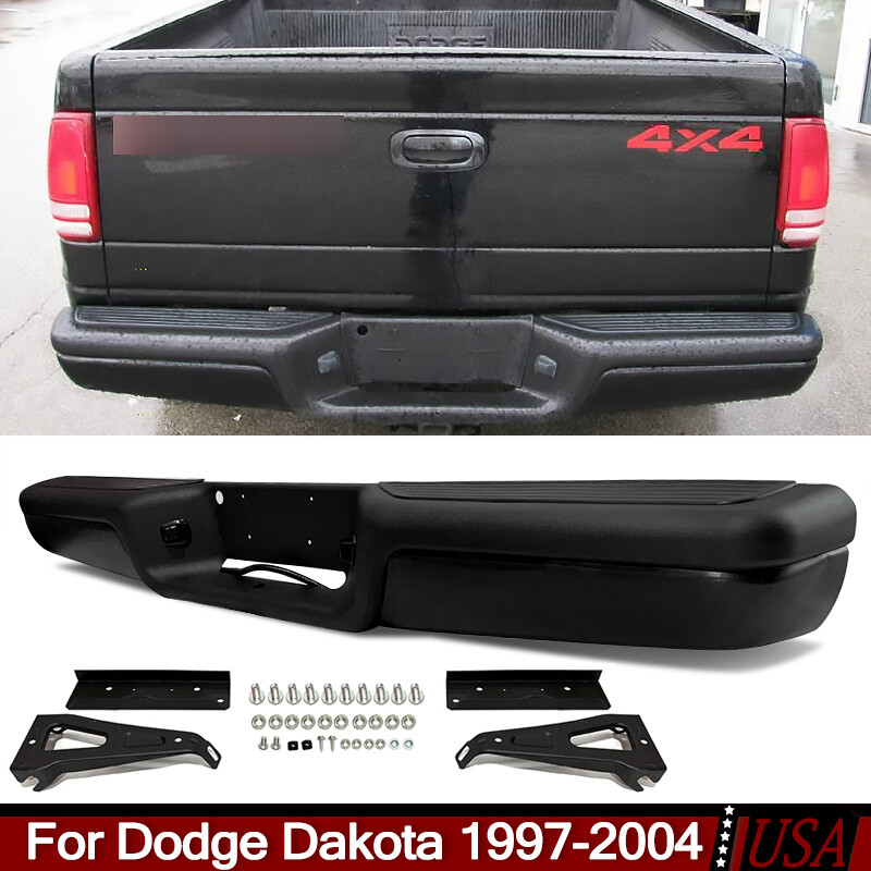 Fits 1997-2004 Dodge Dakota SLT SXT Steel Rear Step Bumper Cover Assembly Black