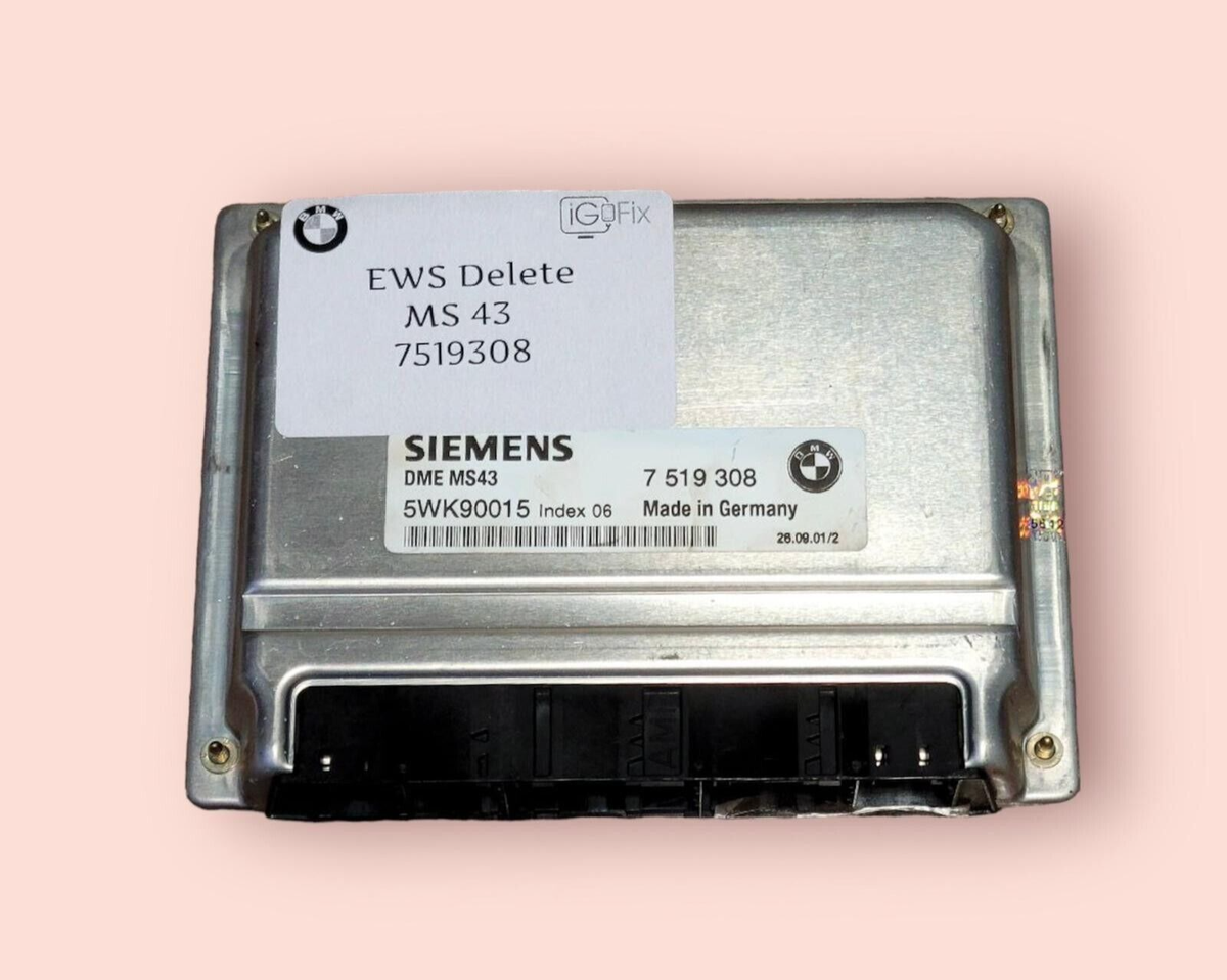 BMW E46 E39 E53 MS43 SIEMENS DME EWS DELETE PLUG & PLAY WHOLE UNIT