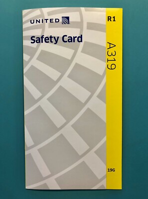 2019 UNITED AIRLINES SAFETY CARD —AIRBUS 319G | eBay