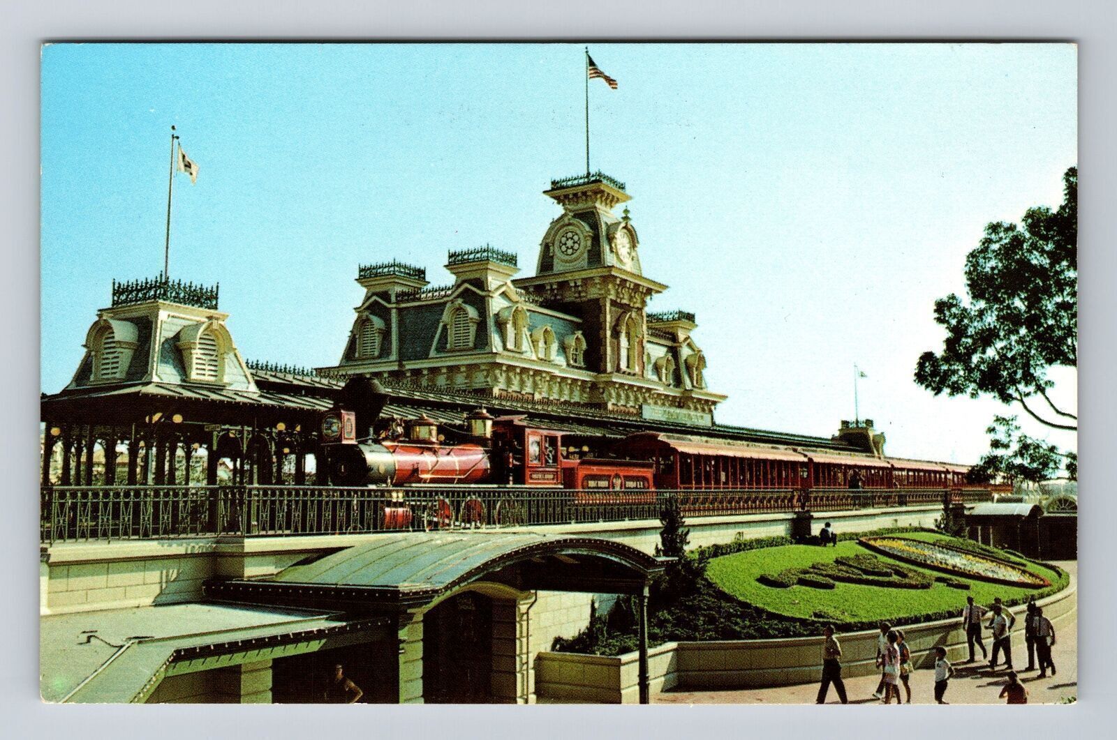 Vintage Walt Disney World Steam Railroad Postcard Orlando Florida