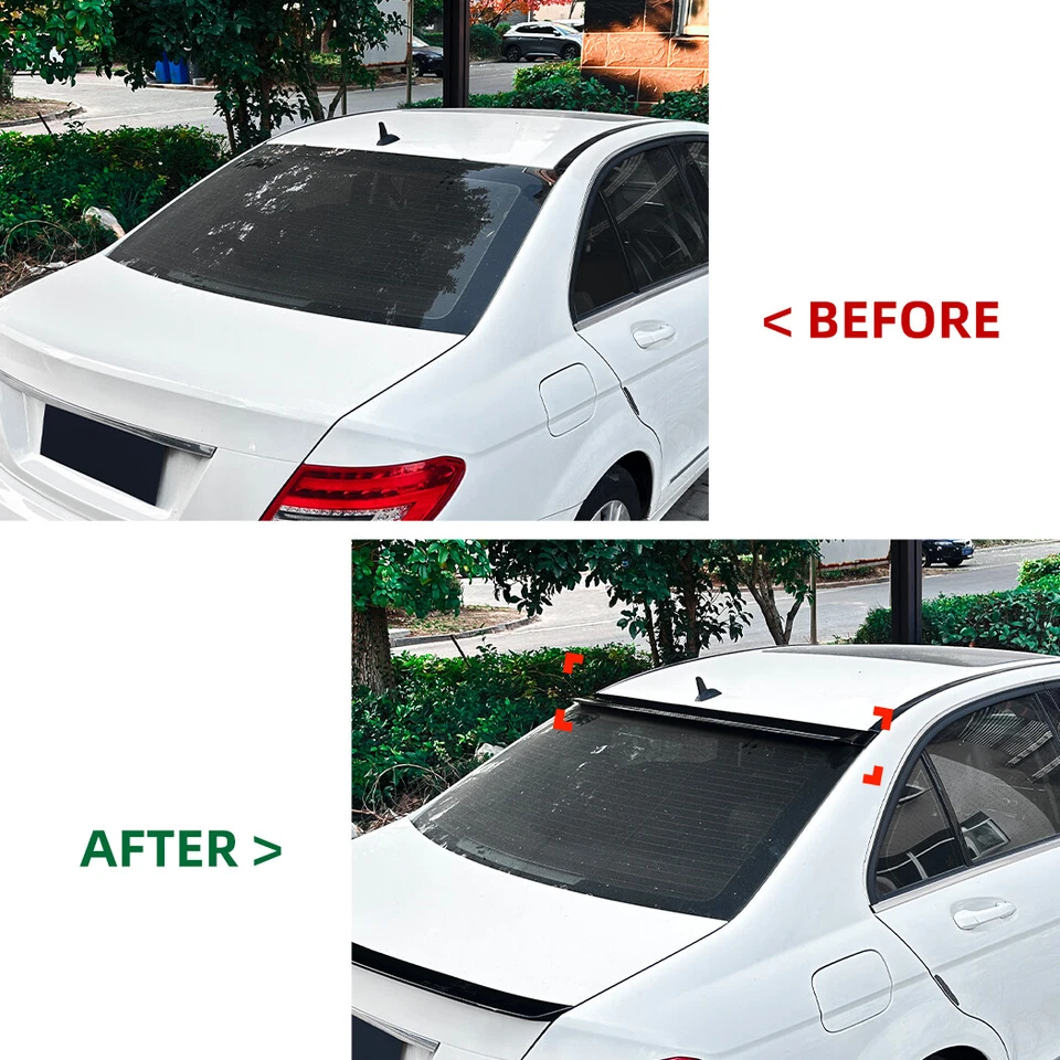 ROOF SPOILER FOR MERCEDES-BENZ 08-14 W204 C-CLASS C250 C300 C63 4DR GLOSS BLACK - Image 2 of 4