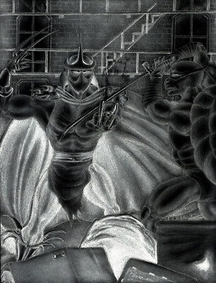 art work original pencil drawing 11 x 7 Teenage mutant ninja