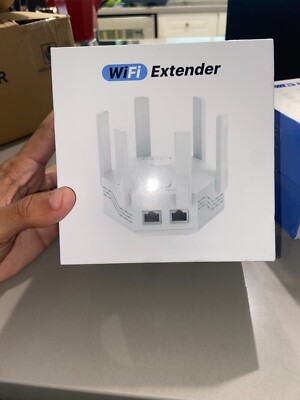 2024 WiFi Extender Signal Booster 1200Mpbs Dual Band 5GHz/2.4GHz 6 Antennas